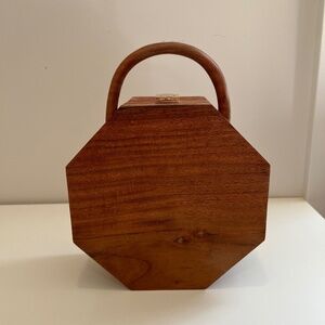 Octagonal Wood Box Bag